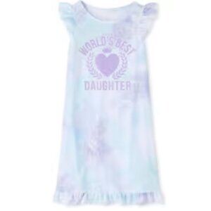 NEW The Children's Place Tie Dyed World's Best Daughter Knee Length Nightgown Pj